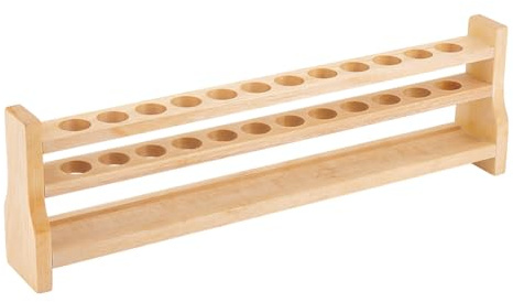 OLYCRAFT 12 Loch Reagenzglasständer Aus Holz 10ml Reagenzglas Ausstellungsständer 18mm Loch Röhrchen Ausstellungsständer Kolorimetrischer Röhrenständer Für Reagenzgläser Chemielabor - 354x60x131mm