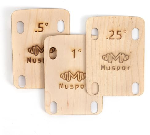 Alnicov Gitarrenhals-Unterlegscheiben, Unterlegscheibe aus massivem Ahornholz, geformt 0,25 0,5, 1 Grad