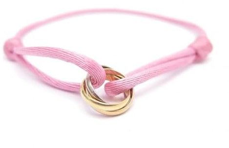 joy-d 3 anneaux Bracelet- Rose Bracelet cordon avec anneaux 3 couleurs, cordon réglable, bracelet en argent sterling pour femme et homme, bijoux en or et en argent.