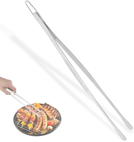 GOIYZTTR Pinze de Cucina in Acciaio Inossidabile 30cm Barbecue Pinzette da Cucina Pinze Alimentari Multifunzionali Utilizzato Per Cucinare e Barbecue