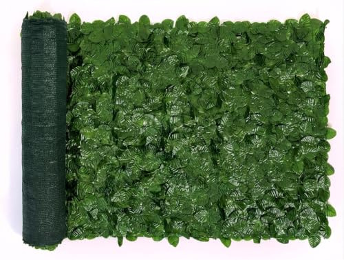 Meridiana Siepe Finta Artificiale Ornamentale (2 x 6 Mt) | Rotolo Frangivista Frangivento 1680 Foglie Foglia Finta Prato Sintetica Anticaduta Ringhiera Terrazzo Balcone Giardino