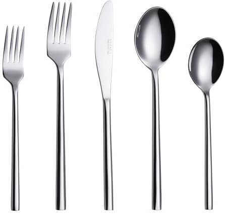 EXZACT cubertería 20 piezas - acero inoxidable forjado. Apto para lavavajillas, para 4 personas