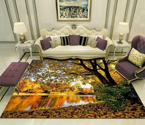 RUGMRZ Teppich Terrasse Outdoor Für Landschaft Muster Sofa Schlafzimmer waschbar Tepich 160X230CM