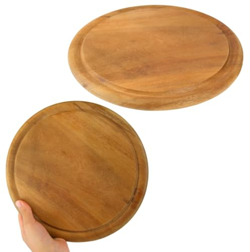 PZ 2 TAGLIERI IN LEGNO DIAMETRO 25 CM IDEALE PER APERITIVI, APERICENA,CENE E FESTE