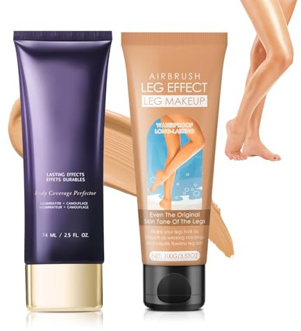 Ben make-up vattentät – täckkräm för kvastresare – 2 stycken concealer för kroppen – tatueringsskydd smink – benmakeup utan överföring – täcka ärr på ben och kropp