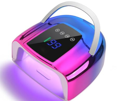 UV LED Nagellampa, Uppladdningsbar UV Nagellampstork, 48 LEDs Professionell trådlös nagellackshärdningslampa, 3 timerinställning och Smart Sensor Nageltork
