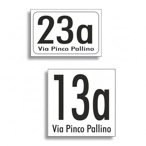 Numero civico personalizzato – Alluminio DiBOND Moderno – Ideale per Esterni – Design Arial Alta Visibilità (Bianco, 12x8cm)