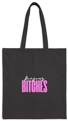 Generisch Baumwolltasche Jutebeutel mit Aufdruck Bonjour Bitches. 100% Organische Baumwolle - fairtrade