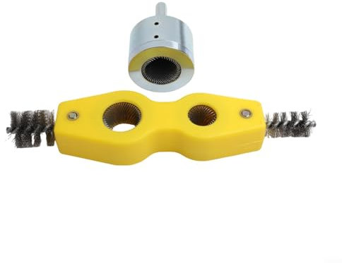Eawfgtuw 4 In 1 Copper Pipe Cleaner Pipe Deburring Brush Pipe Reamer Tool, Plumbing Cleaning Metal Tube Battery Brush For PVC Tubing, Aluminum Pipes,Tubing Chamfer Tool(15MM+22MM)