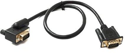 System-S D Sub15 Cavo 50cm HD VGA 15 Pin maschio a maschio DB15 Angolo Right Angled Adattatore
