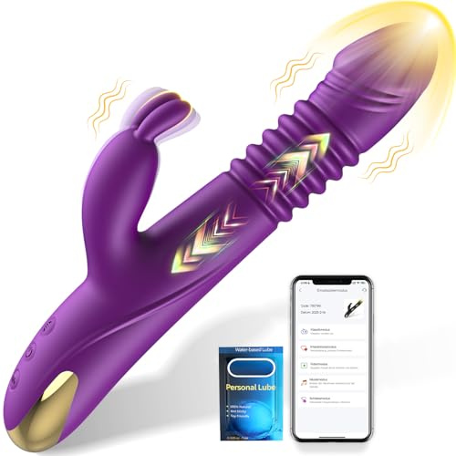 Sex toys pour femmes Gode Vibromasseur avec fonction de poussée - Ensembles de vibromasseurs pour couples Sex Toys G Spot Vibration pour femmes avec App G Spot Rabbit Vibrators