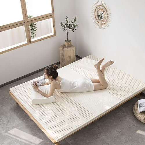 NaKeah Soft Mattress Topper Double Tatami Floor Latex Mattress Bed King Size for Back Pain Orthopedic Mattress Topper Bedroom Furniture,5cm,200x220cm