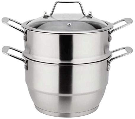 MQPALZKD Olla de Acero Inoxidable, vaporera pequeña, Olla de cocción Gruesa de Doble Capa