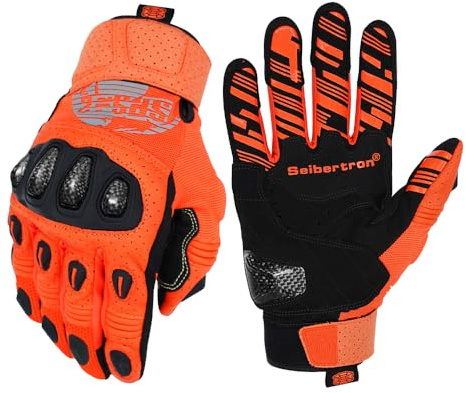 Seibertron Guantes para Motocross, BMX, ATV, MTB y Bicicleta con Pantalla Táctil - Serie SPS - para Adultos y Jóvenes - Disponibles en Mitones o Guantes Completos