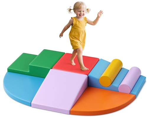 CUPCHID Klettergerüste für Kinder,Soft Play Schaumstoff Bausteine Kinder,Softbausteine Klettern Riesenbausteine,Kletterspielzeug für Kleinkinder von 1–3 Jahren (JMN-256)