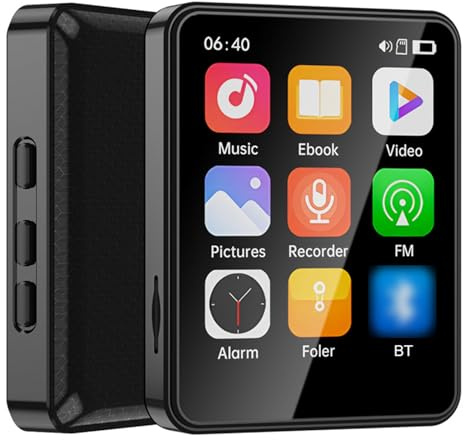 KOSINGNA MP3 & MP4 Player with Speaker 2.4 Inch Full Touch Screen BT with Built-in Speaker and TF Card Expansion Supports E-book Reading and High Clear Video Playback USB Mp3 Player