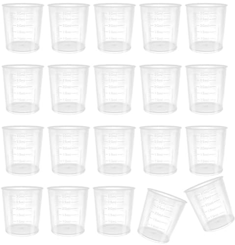 20 Stück Messbecher Klein 30ml,Mini Messbecher Kleiner,Measuring Cups,Waschmittel Dosierhilfe Waschpulver,Messbecher&Maße,Kunststoff Dosierhilfe Flüssigwaschmittel für Küche Backen,Labor Portionierer