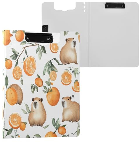 JUMBEAR Bonito portapapeles de dibujos animados A4 con clips dobles, tablero plegable con cubierta, organizador personal ligero adecuado para hospitales, oficinas, escuelas, negocios, suministros de