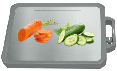 Doppelseitiges Schneidebrett – Küchenbrett, rutschfeste Unterseite für Lebensmittel für Kochen Camping Wandern