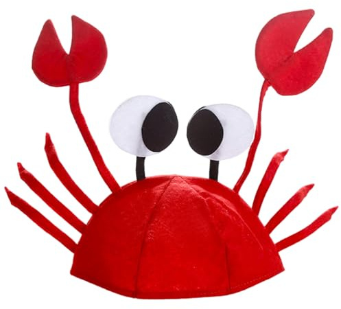Lawnrden Lobster Hat, Crab Hat, Unique Funny Hats with Claws Men's Women's Novelty 3D Crab Seafood Cap for Halloween Decoration Party Supplies