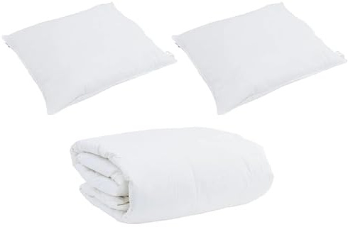 Gecheer Set di Piumoni con Cuscino 3 Pezzi, Eleganza Minimalista, Comfort Morbido, Bianco Lucido, Cotone 100% Traspirante per Camera da Letto e Sonno Confortevole