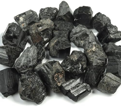 QMIQXIWS 100–120 g schwarzer Turmalin-Kies, Rohedelstein, 1 Stück