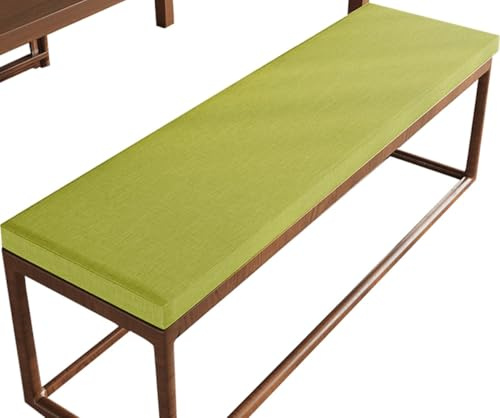 Cuscino spesso antiscivolo, per panca a bovindo, per dondolo da interni ed esterni, 91/42/152 cm, cuscino in pelliccia con cerniera, colore verde frutta (140 x 30 cm)