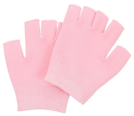 IMIKEYA Guanti Idratanti senza Dita in Gel da Donna Guanti Riparatori per Mani Secche Protezione Notturna e Cura Intensiva Pelle Colore Rosa 1 Paio per Spa e Uso Quotidiano