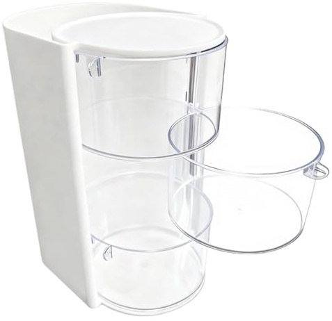 Machify Drehbarer Schreibtisch-Kosmetik-Organizer, 3-lagig, weiß, Make-up-Aufbewahrung, mehrere Fächer für Lippenstift, Pinsel, bestes Geschenk