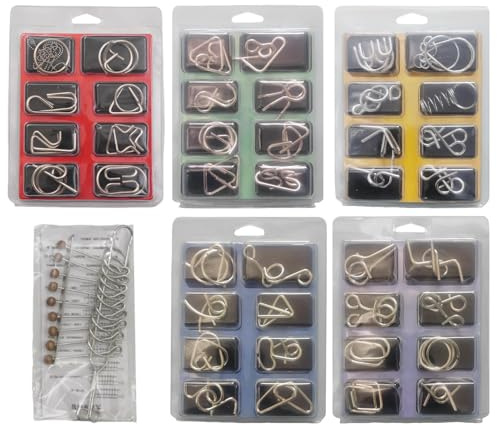 Rompecabezas de alambre de metal, rompecabezas de metal, juego de rompecabezas de metal, juguete de entrenamiento para mejorar las habilidades de resolución de problemas para adolescentes y adultos