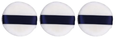 Beavorty Borla para Polvos Faciales 3 Piezas, Esponjosa y Agradable al Tacto de Vellón, Uso en Seco y Húmedo para Maquillaje y Base de Rostro Color Aleatorio