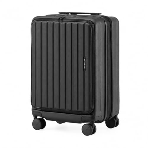 Münicase Reisekoffer M 50 cm, Laptopfach, TSA, Schwarz | Top-Öffnung, Erweiterbar, Kompressionsgurt, Doppelrollen, Außenmaße 50 × 35 × 23 cm