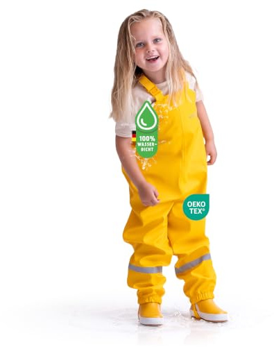 BMS Kinder Regenhose Softskin Buddellatzhose OekoTex Gelb-74