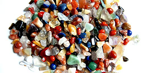 Edelsteine, polierte Trommelsteine, bunte Mischung, Größe mini, ca. 0,5 cm, 500 g-Beutel (17,90 €/kg), incl. 36seitige Broschüre