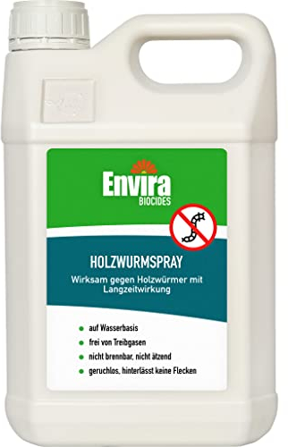 Envira Holzwurm Abwehrspray 5 Liter - Spray mit Langzeitwirkung gegen Holzbock & Holzwurm - Mittel gegen Holzwürmer für innen - Effektives Holzwurmmittel & Holzwurmschutz
