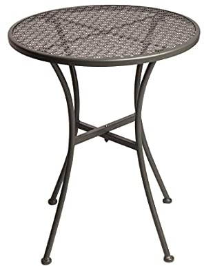 Table de bistrot ronde en acier gris avec motifs de 600 mm
