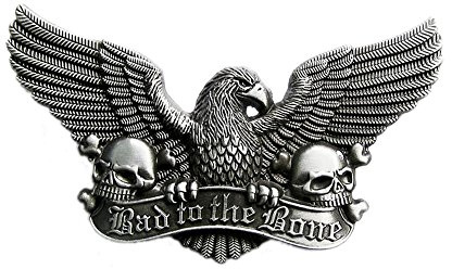 eeddoo® Gürtelschnalle - Eagle & Skulls (Buckle für Wechselgürtel für Damen und Herren | Belt Frauen Männer Oldschool Rockabilly Metall Gothic Wave Rock Biker Western Trucker Casino Skull)