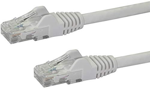 StarTech.com 50cm CAT6 Ethernet Cable - White CAT 6 Gigabit Ethernet Wire -650MHz 100W PoE RJ45 UTP Network/Patch Cord Snagless w/Strain Relief Fluke Tested/Wiring is UL Certified/TIA (N6PATC50CMWH)