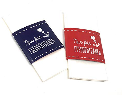 Banderolen für Freudentränen, 50 Stück, Banderolen für Taschentücher, Freudentränenbanderolen, Hochzeitsdeko, Kirchenheft, Gastgeschenk Hochzeit
