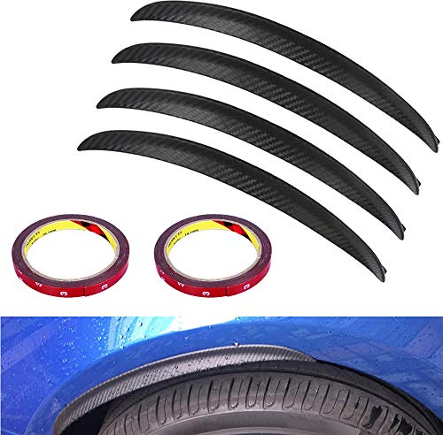 WANYIG Passaruota Universali Sopracciglia Auto Parafango 25CM Passaruota Estensione Parafanghi Auto Adesivi Fender Flares con Colla 3M(4 pezzi)