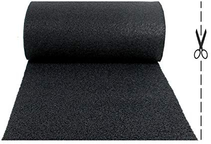 OLIVO.Shop | Twist felpudo rizado vinílico, alfombra de secado drenante antideslizante, felpudo entrada exterior goma negro, varios tamaños (100 x 400 cm)