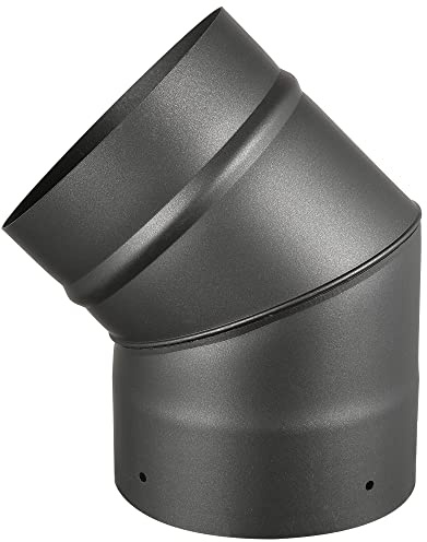 AllFuel HST 45 Degree Elbow for 6 Diameter Black Single Wall Stove Pipe