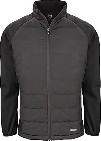 Cutter & Buck Oak Harbor Veste légère à col montant pour homme, veste matelassée avec rembourrage en fibres recyclables, veste demi-saison légère pour homme, veste de golf fonctionnelle, Noir , XXXL