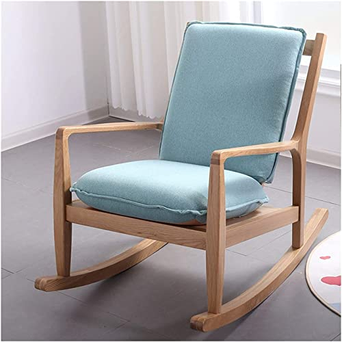 Nordic Massivholz Schaukelstuhl Outdoor Garten Balkon Lounge Chair, Blau
