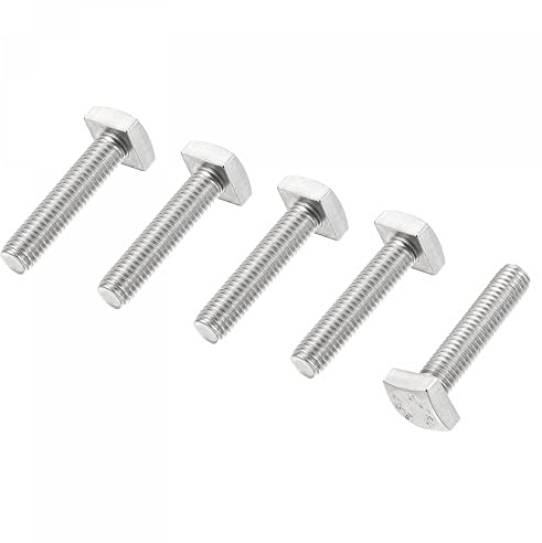 sourcing map Cuadrada Cabeza Perno, 5uds M8x35mm Completamente Roscado 304 Inoxidable Acero Grado C Cuadrado Máquina Tornillos