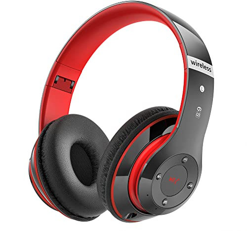 Casque Bluetooth Sans Fil, Casque Audio Bluetooth Supra-auriculaire avec 6 Modes d'égalisation, Casque Sans Fil 65 Heures avec Microphone HD Intégré, FM, SD/TF Pour l'extérieur, Le transport