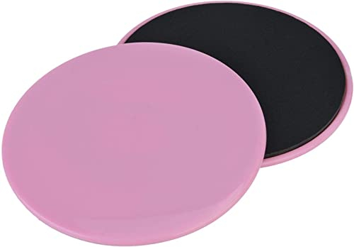 Tuokay, 2er Doppelseitige Gliding Discs, Fitness Disc Slides für Fitnessstudio, Zuhause, Yoga, Pilates, für Teppich, Fliesen, Laminat, Holzboden (Rosa)