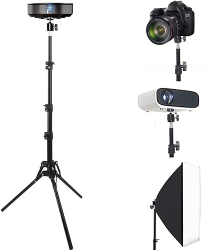 Coret Mini Projector Stand, Portable Camera Holder with 360 Rotatable Head, Adjustable Height 26-60in