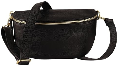 MIRROSI® Bauchtasche Damen, Made in Italy, Echtleder Umhängetasche Echtes Leder, Brusttasche, Crossbody Bag aus Echtem Leder, in 3 Größen erhältlich