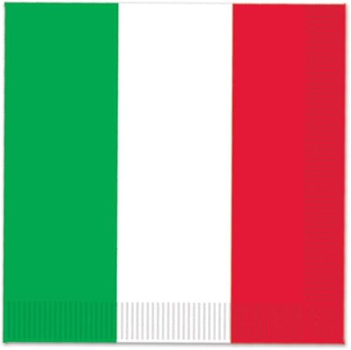 Italienische Party-Dekorationen, 100 Stück, Italien-Flagge, grün-weiß und rot, Servietten für italienisches Partyzubehör